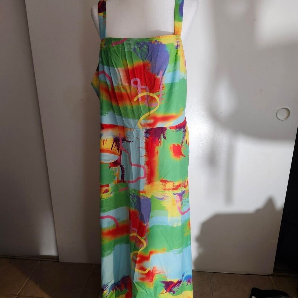 Camisole Style Floral Graphic Print Summer Maxi Dress 20 4X